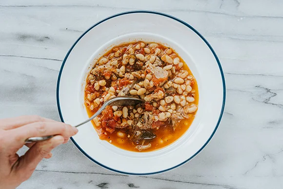 Instant Pot Pork with Beans, Tomatoes, and Sage